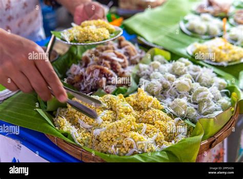 Various Street Food Being Sold At The Walking Street Market In Pai Mae