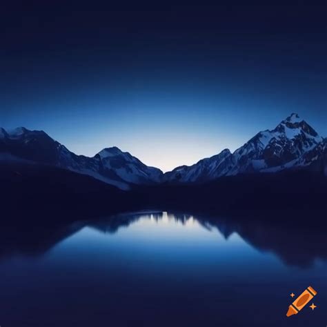 Serene Landscape Of Snow Capped Mountains Under Moonlight On Craiyon