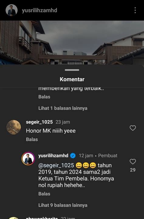 Diledek Netizen Yusril Ihza Mahendra Bongkar Honor Ketua Tim Hukum