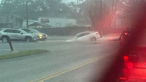 Cars Stranded Roads Closed Due To Widespread Flooding Across Tampa Bay