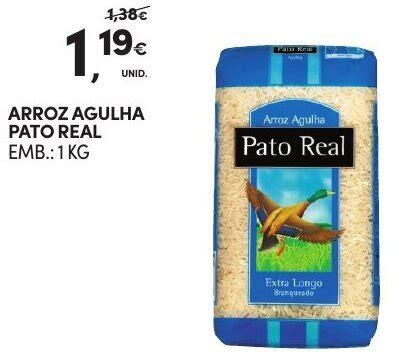 Promoção Arroz Agulha Pato Real 1kg em Continente