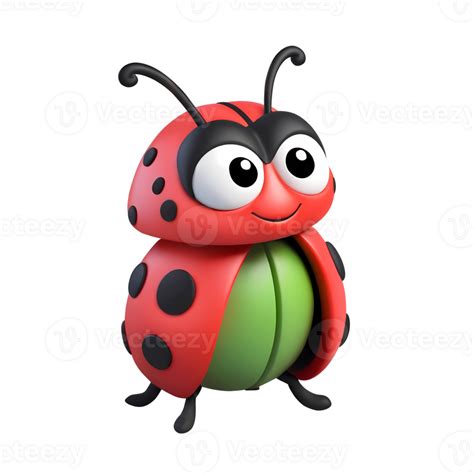 3d Ladybug Cartoon Character 43275082 Png