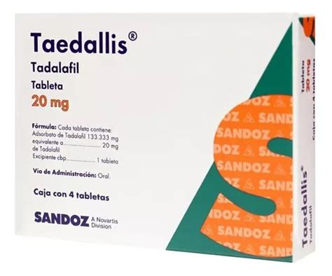 Taedallis Tadalafil 20 Mg Caja Con 4 Tabletas Envío gratis