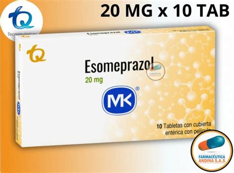 ESOMEPRAZOL 20 MG CAJA X 10 TABLETAS MK