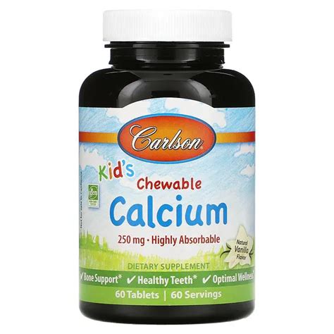 Купить Carlson Labs, Жевательные таблетки с кальцием для детей, с ...