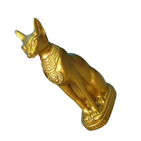 Starożytny Egipski Bogini Cat Bastet Statua Złoty 12269306733