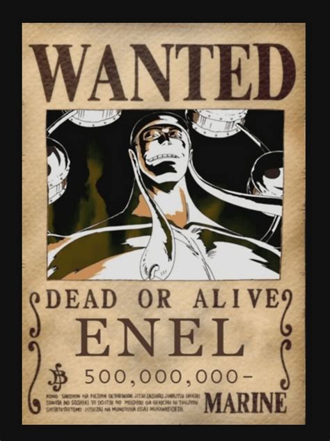 Enel Wanted Poster Poster T Shirt By Gelnercrisso Redbubble