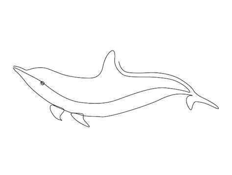 Premium Vector | Continuous one line drawing of dolphin. simple ...