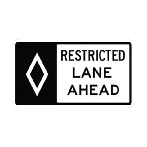 Restricted lane ahead sign road signs decals, decal sticker #8953