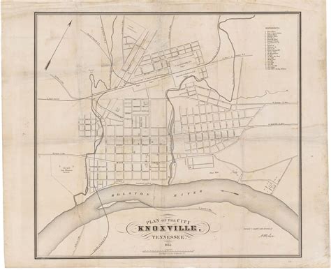1960 Road Map Of Tennessee Knoxville