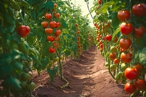 Una Planta De Tomate Con Tomates Verdes Y Rojos En El Centro Foto