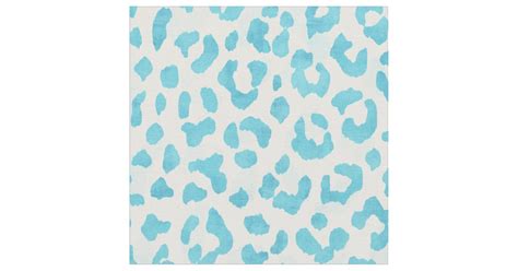 Chic Teal Blue And White Cheetah Print Pattern Fabric Zazzle