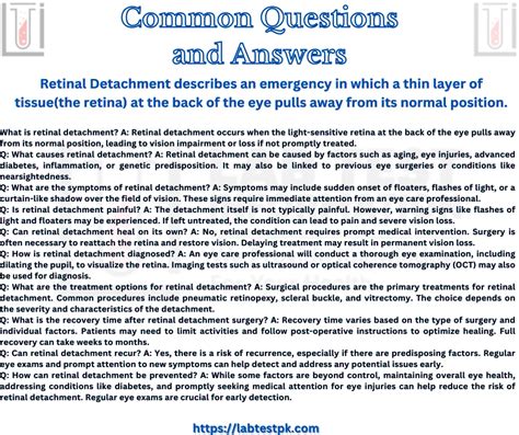 Retinal Detachment Symptoms Lab Test Information