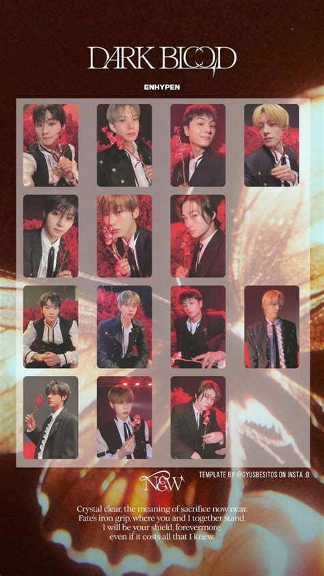 Enhypen Dark Blood ‘new Ver Ot7 Template In 2024 Dark Blood Photo