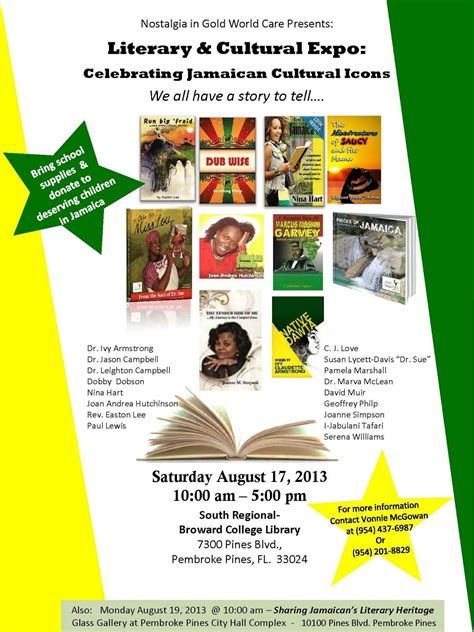 Literary & Cultural Expo: Celebrating Jamaican Cultural Icons ...