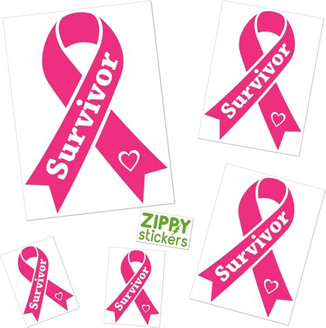 Zippy Stickers 5x Bundle Breast Cancer Survivor Decal