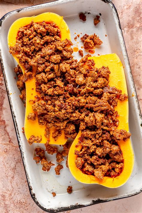 Sausage Stuffed Butternut Squash Fed And Fit