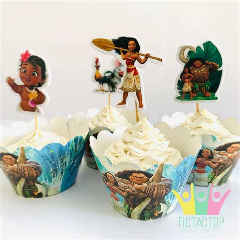 Moana Cupcake Wrappers Toppers Tic Tac Top