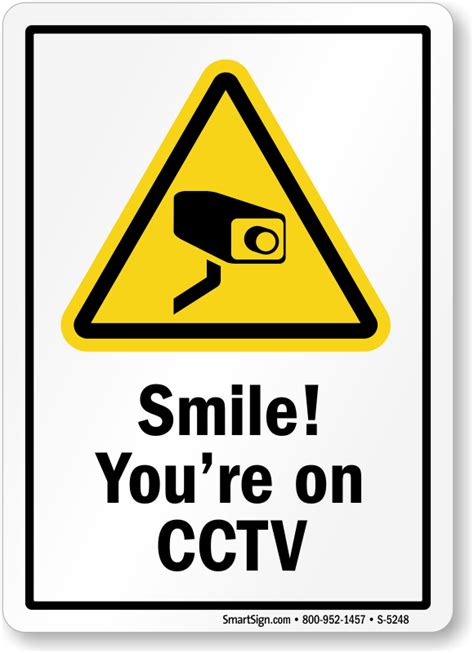 Smile You Re On CCTV Sign SKU S 5248