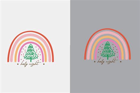 Boho Christmas Rainbow Svg Vector Art At Vecteezy