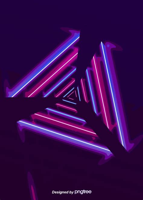 Color Neon Lighting Effect Background Triangle Luminous Efficiency