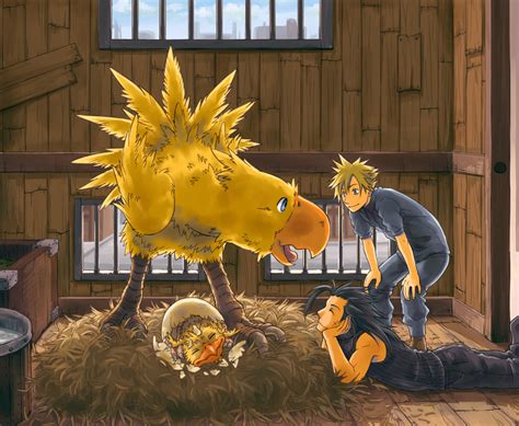 Cloud Strife Chocobo And Zack Fair Final Fantasy And 1 More Drawn