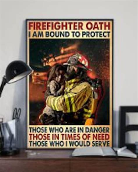 Firefighter oath Poster No Frame/Canvas With FrameGift For | Etsy