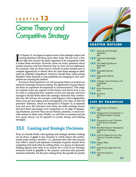 C Game Theory And Competitive Strategy By Robert Pindyck Daniel