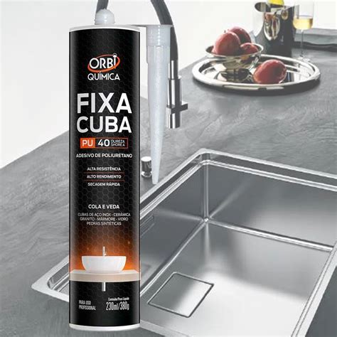 Fixa Cuba Cola Adesiva Pu Pedra Marmore Granito Orbi Gr