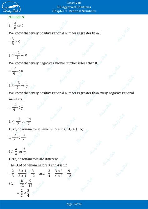 RS Aggarwal Class 8 Solutions Exercise 1A Chapter 1 Rational Numbers