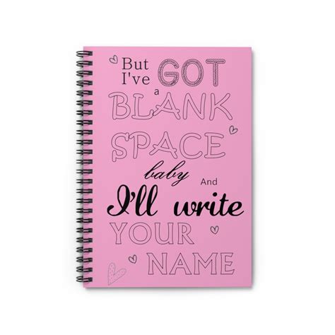 Light Pink Taylor Swift Spiral Notebook Swiftie Journal T Swift Planner Taylor Inspired