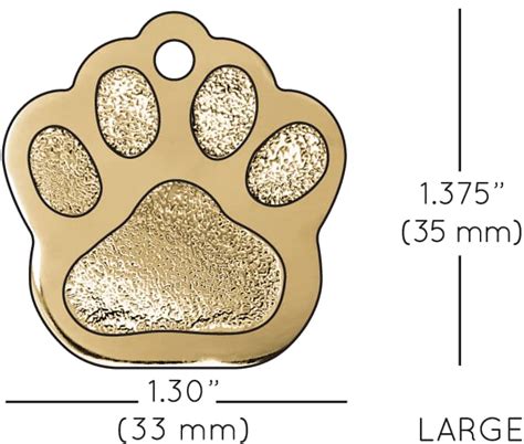 Large Polished Gold Plated Paw Print