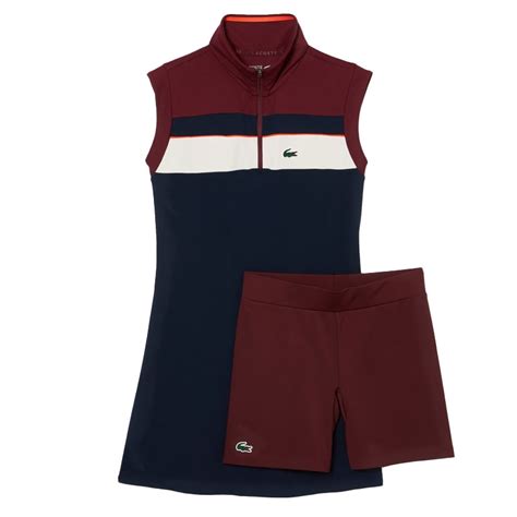 Lacoste Players On Court Women's Tennis Dress Navy/burgundy