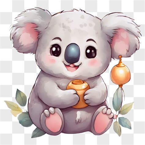 Descarga Oso Koala De Dibujos Animados Con Pelota Naranja En La