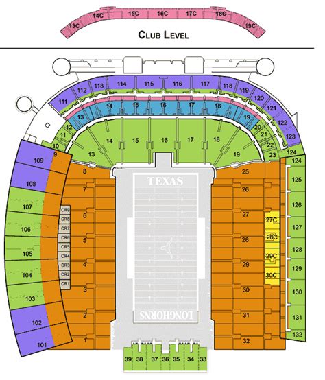 Darrell K Royal Stadium Seating Chart Rows