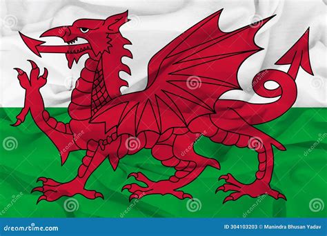 Flag of Wales, Wales Flag, National Symbol of Wales Country. Fabric and ...