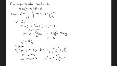 Solving The Matrix Ode X Ax B When A Is Invertible Youtube