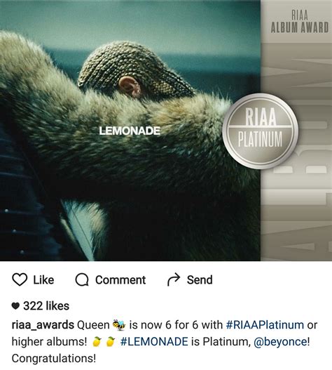 Beyoncé's Lemonade Album goes Platinum