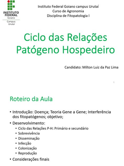 Aula 2 Ciclo Das Relações Patógeno Hospedeiro Pdf Parasitismo Plantas