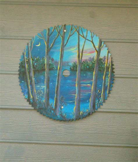 Custom Painted Saw Blade Bob Ross Paintings Spray Paint Art