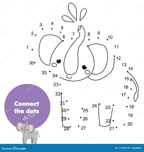 Connect the Dots by Numbers Children Educational Game. Animals Theme ...