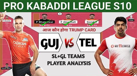 Guj Vs Tel Pkl Guj Vs Tel Match Prediction Dream Team Player