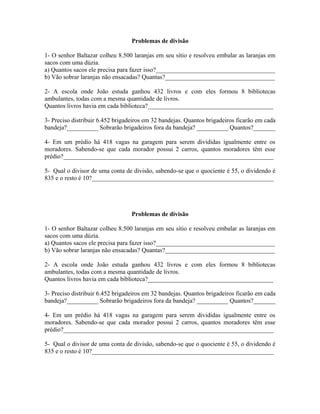 Problemas De Divisao Pdf