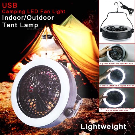 Outdoor Multifunction Portable Usb Camping Hiking Led Fan Light Tent