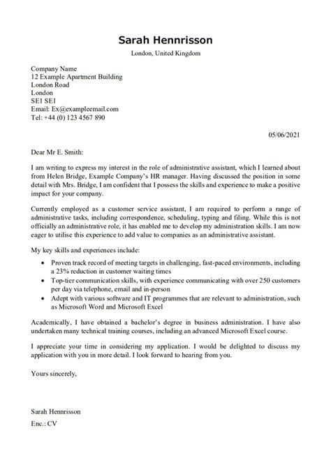 Administrative Assistant Cover Letter Examples Besttemplatess