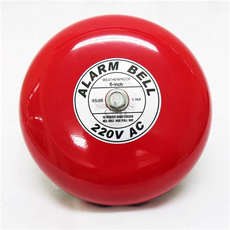 Inch Inch Inch V Weatherproof Electrical Alarm Bell Red