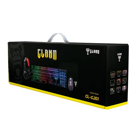 Kit Gamer Teclado Mouse Headset Mousepad Clanm Jungle CL CJ01