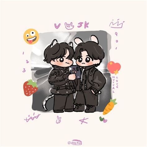 Pin De Vante Gabigabi En Taekookkooktae En Dibujos Chibi