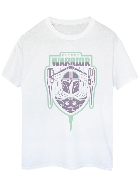 Star Wars T Shirt The Mandalorian Fierce Warrior Blanc Kiabi