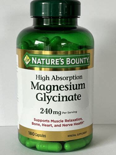 Nature S Bounty High Absorption Magnesium Glycinate Mg